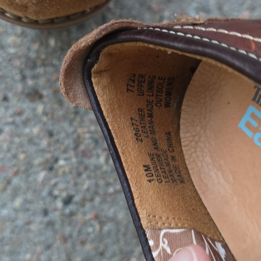 Timberland Brown Tan Leather Earth Keepers Chauncey Mary Jane Buckled Heels - Picture 9 of 10